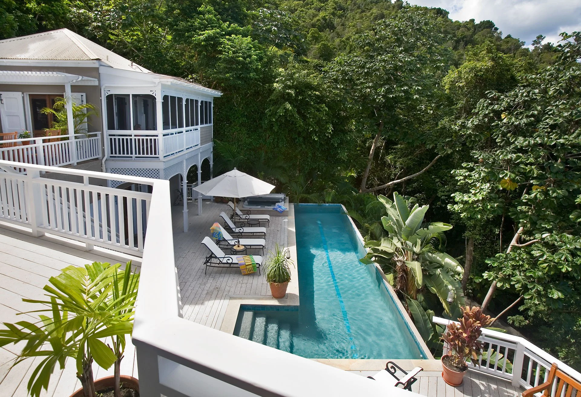 Pool & spa from upper deck
