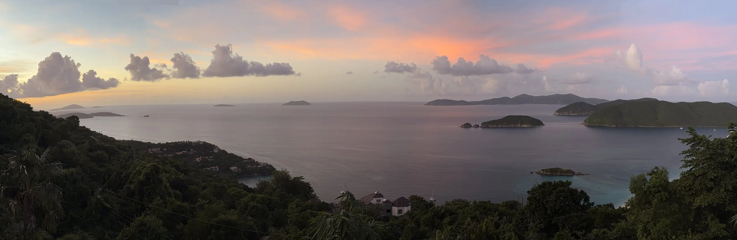 Cinnamon Bay sunset panorama
