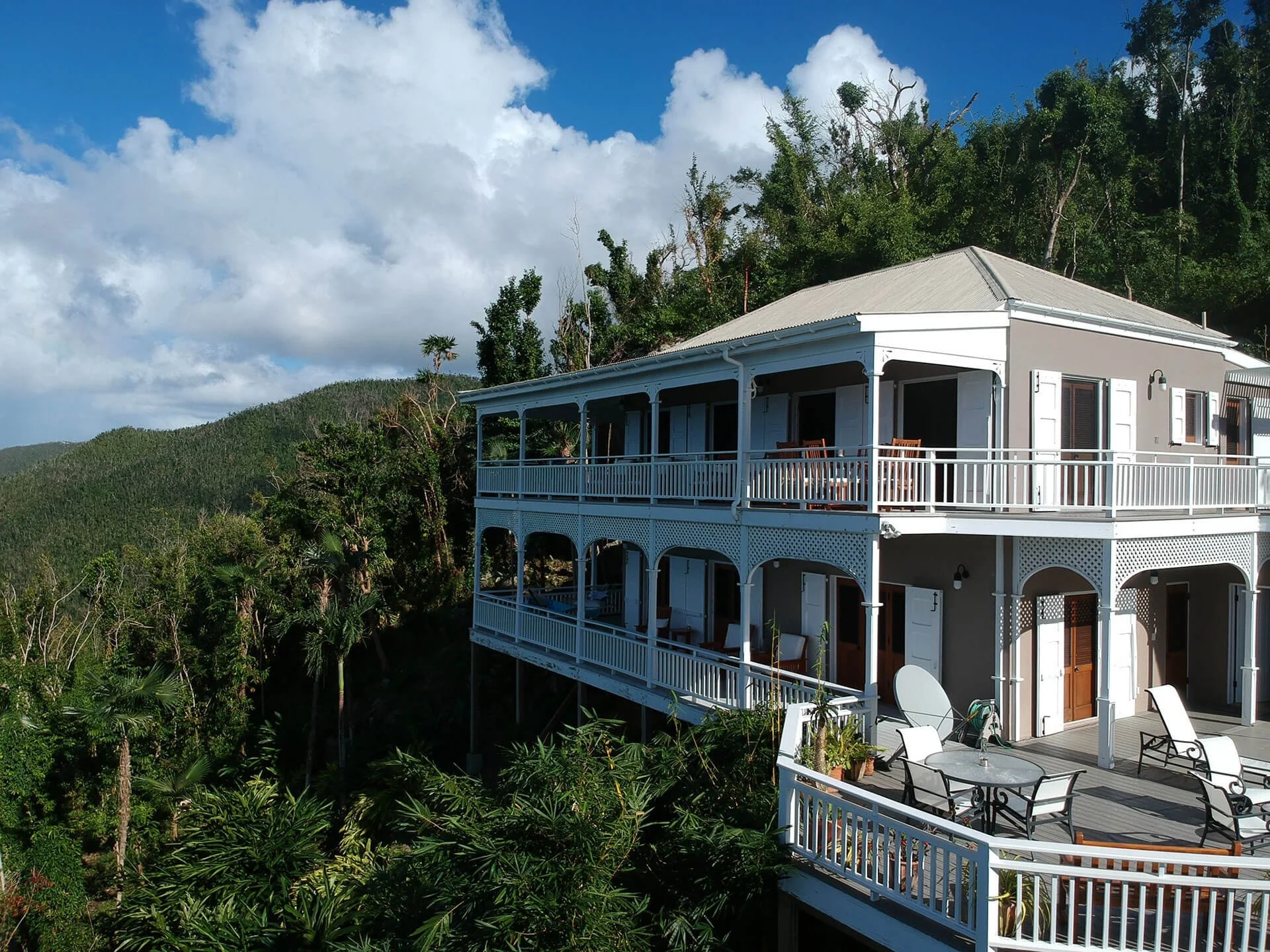 Coastal-facing side of Villa