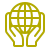Icon of a yellow brain with a gear inside it.