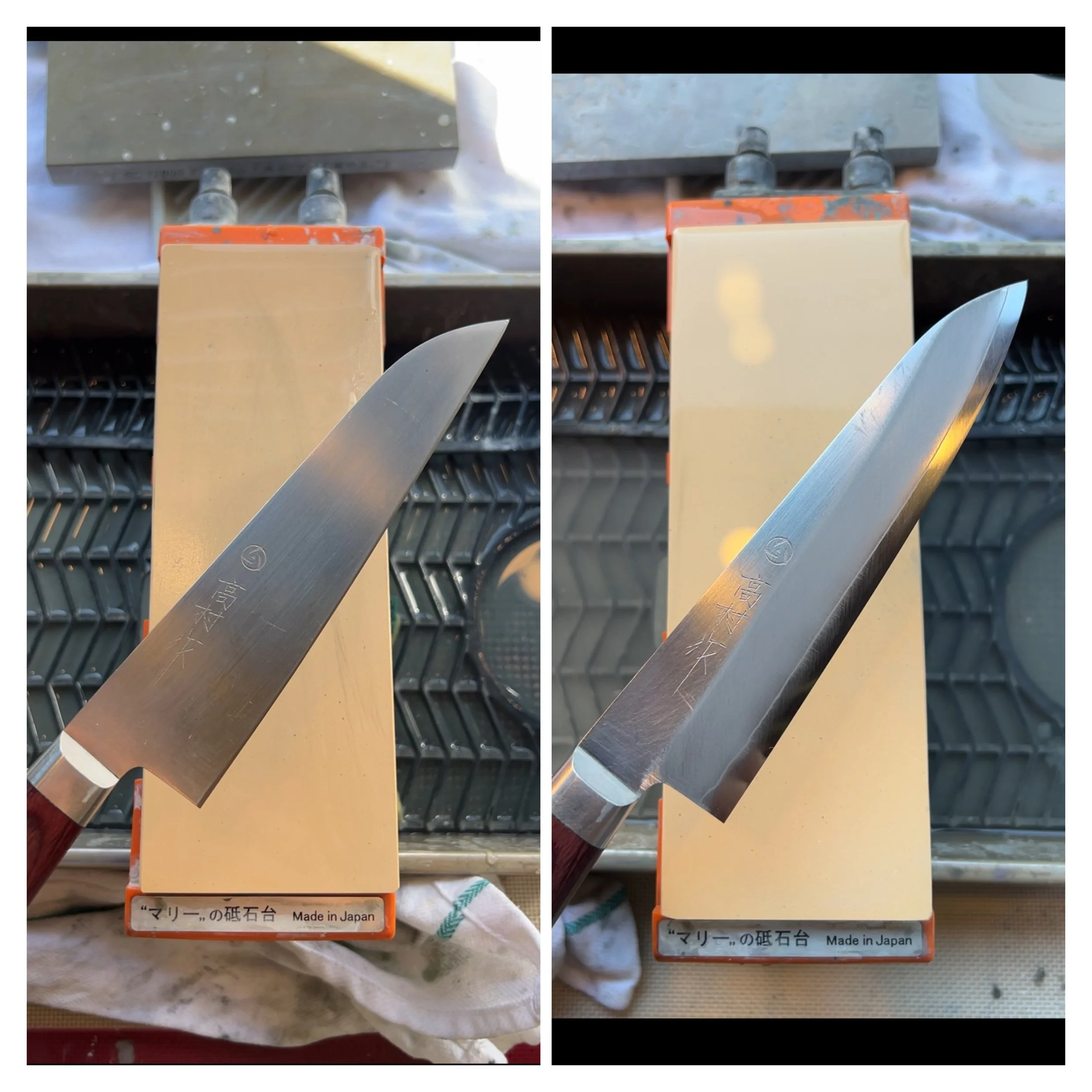 Before/After repair and sharpening done at Stay Sharp Couteaux Japonais (2023-2025)