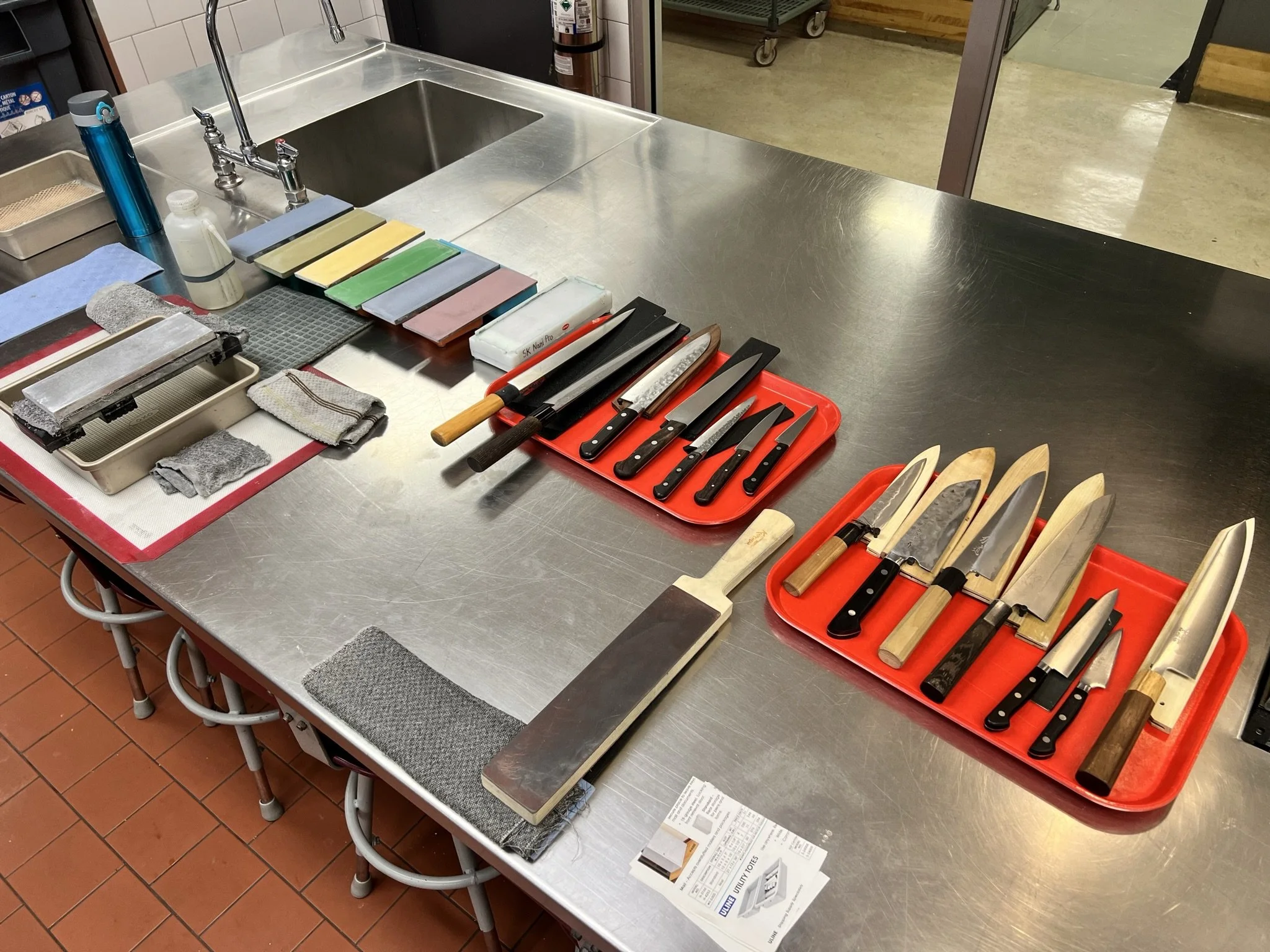 Knife sharpening and maintenance for the Bocus d'Or Canada team at the ITHQ training centre (2020-2023).