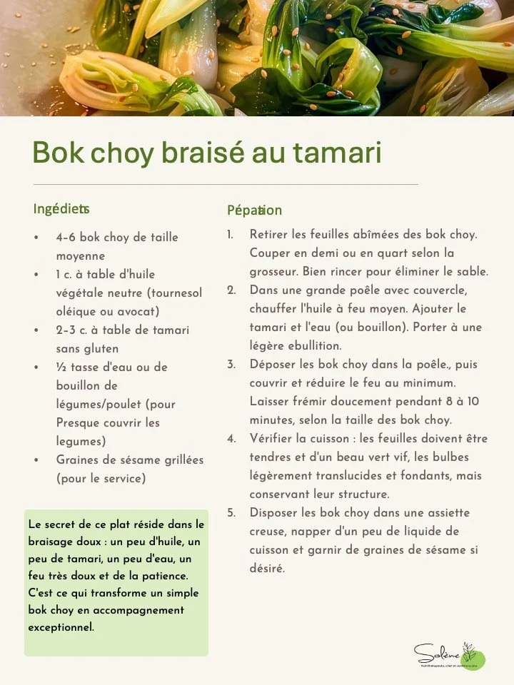 Bok choy braisé au tamari