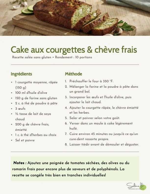 Cake aux courgettes &amp; chèvre frais