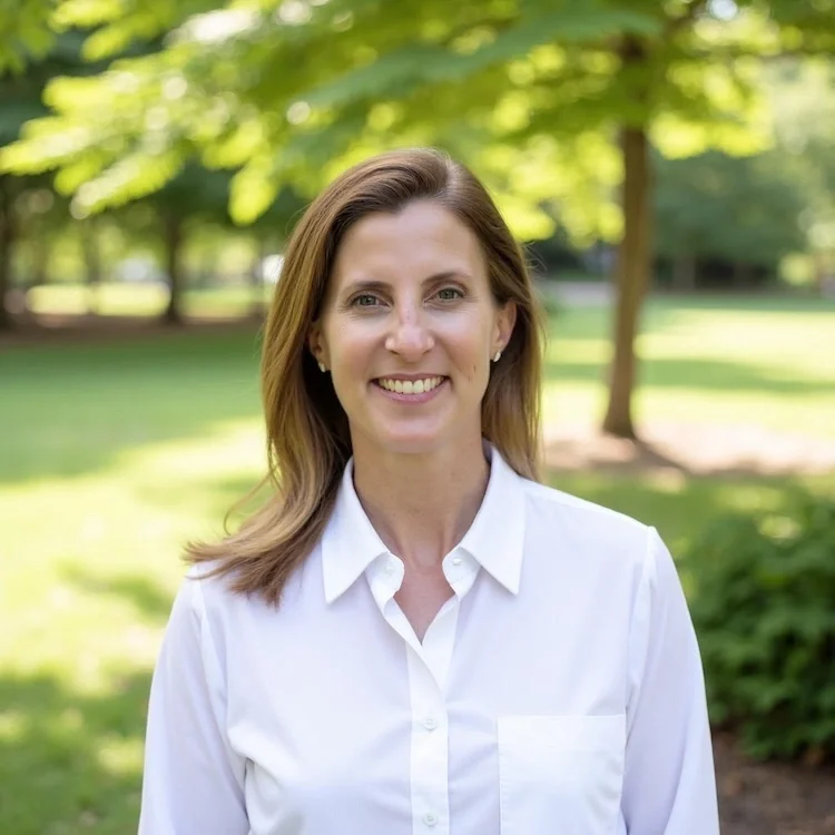 A headshot of Melanie Poudevigne, PhD, MSW, FACSM, CMPC smiling outside.