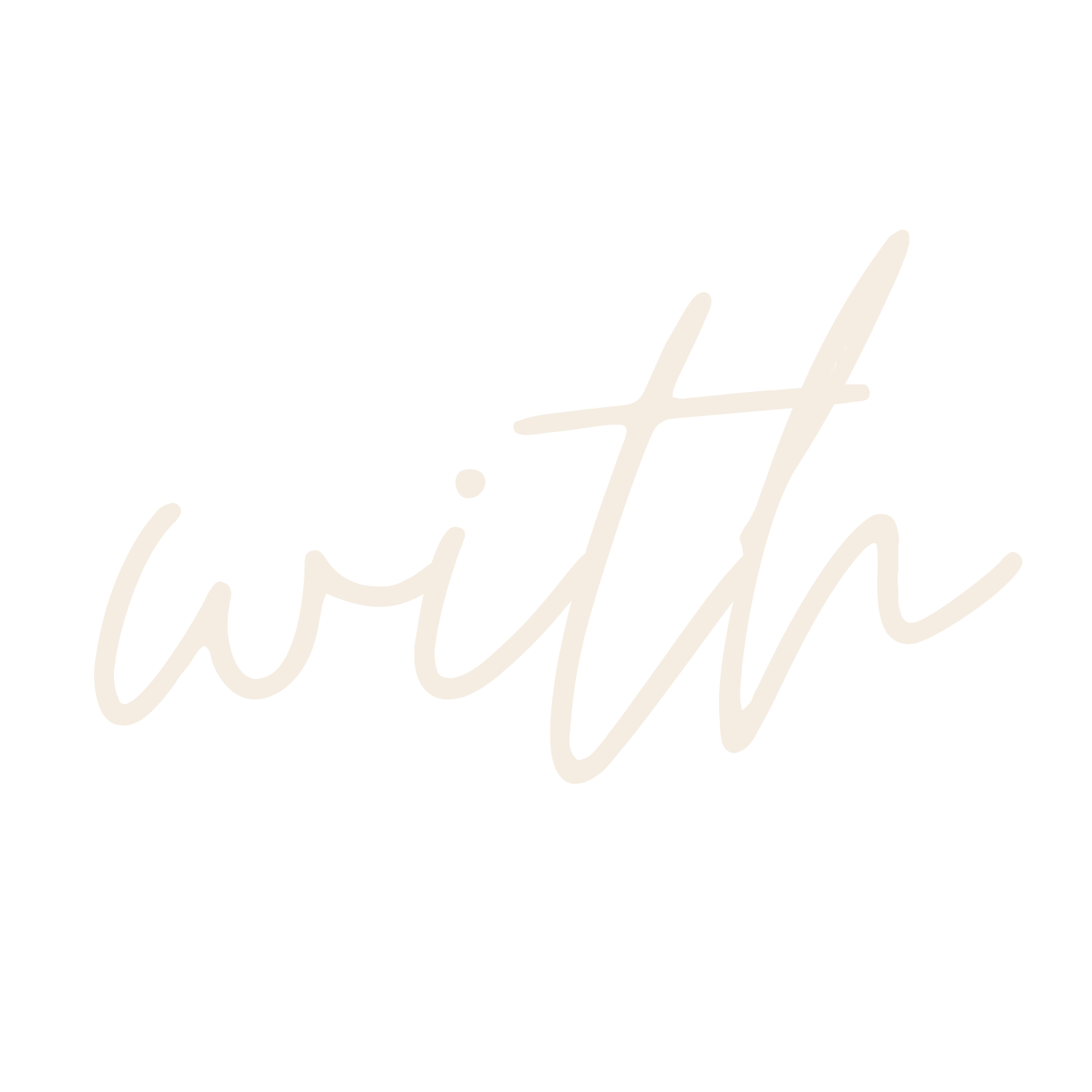The word 'with' written in white cursive script on a black background.