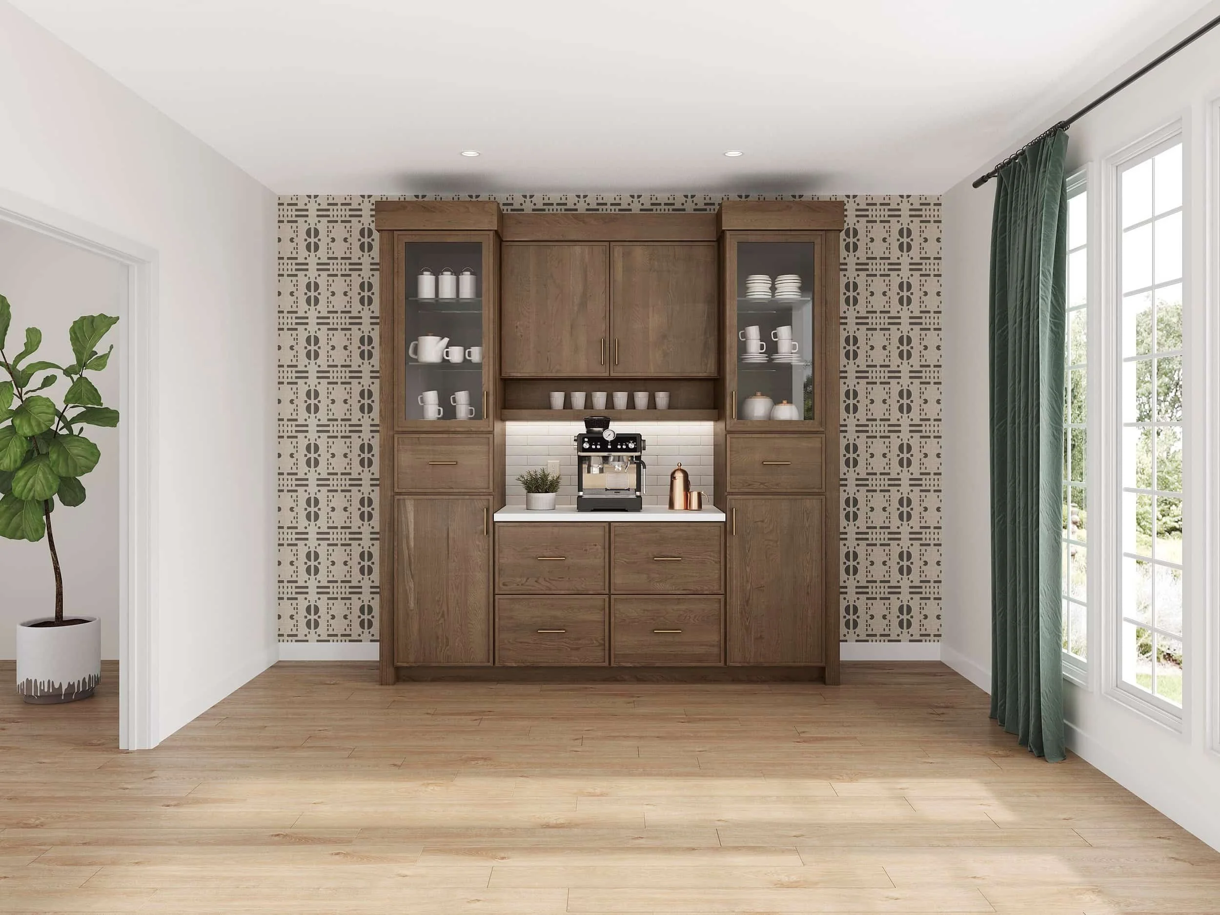 Belcourt Door Style Cherry Clove Stain Cabinet