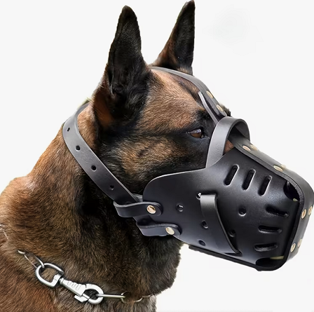 Justerbar munkorg i läder