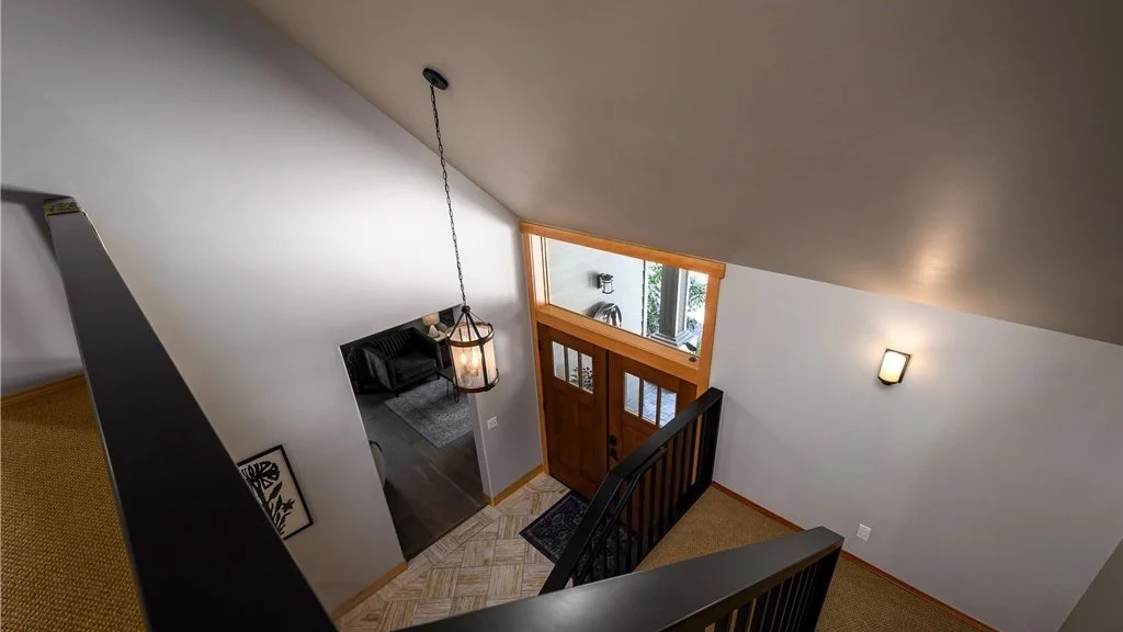 Upstairs view of downstairs front door and foyer at 5067 E 26th Dr Bellingham WA 98226