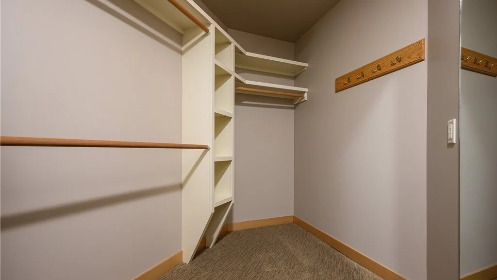 Walk in closet with lowered rod and shelving at 5067 E 26th Dr Bellingham WA 98226