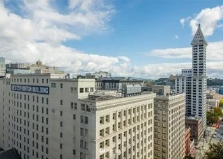 View of city from balcony at 715 2nd Ave #1073 Seattle WA 98104