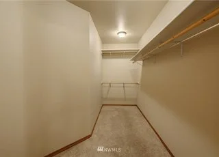 Closet storage room with built in upper and lower rods at 104 Quail Lane Cashmere WA 98815