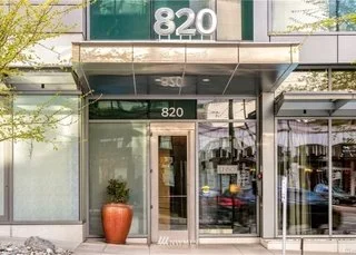 Street entrance into building at 820 Blanchard St Seattle WA 98121