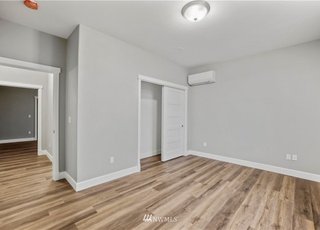 Bedroom with closet and hardwood floors at 112 Skyhawk Dr Toledo WA 98591