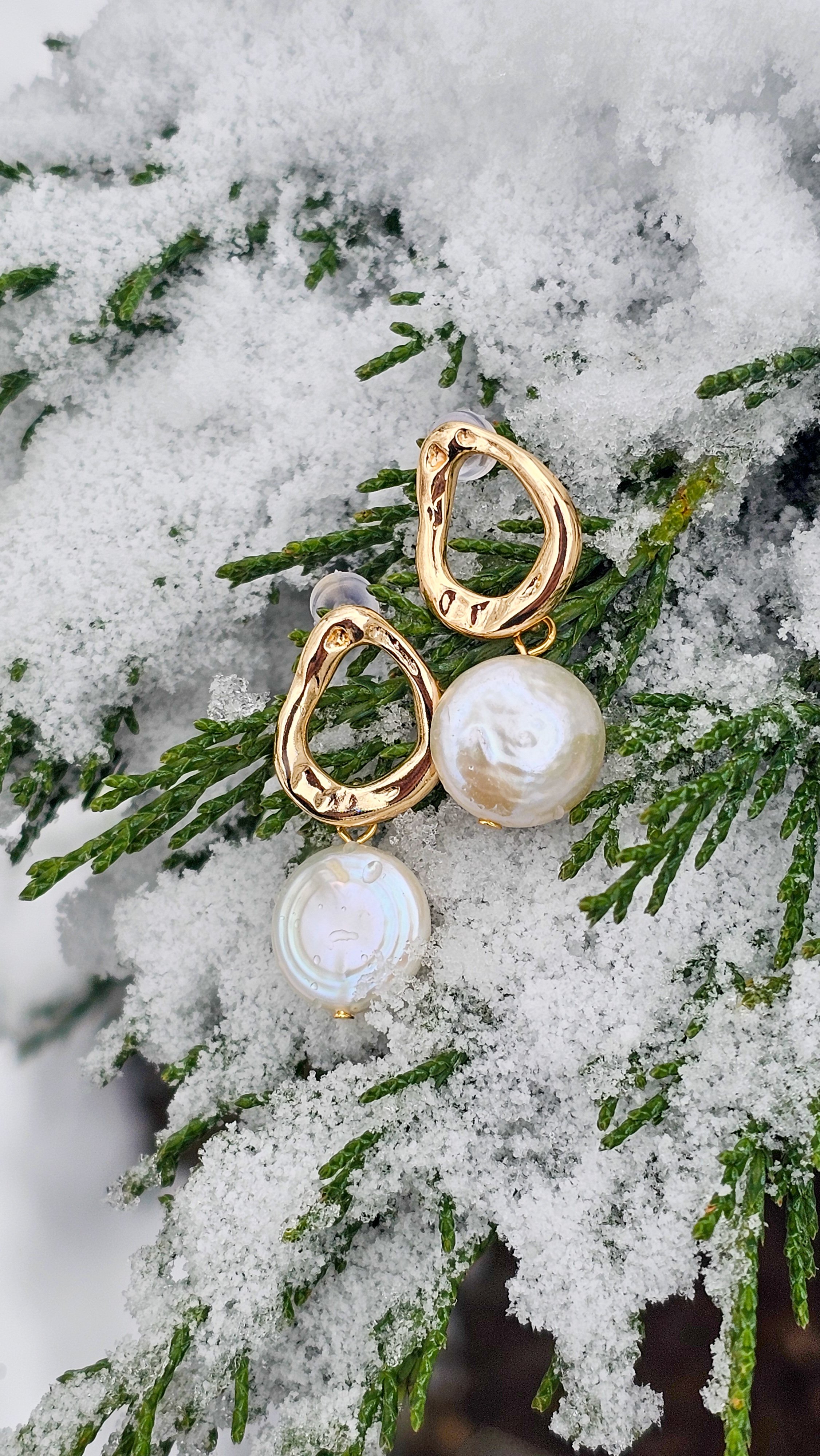 Freshwater Baroque Pearl Earrings ✦Gold✦
