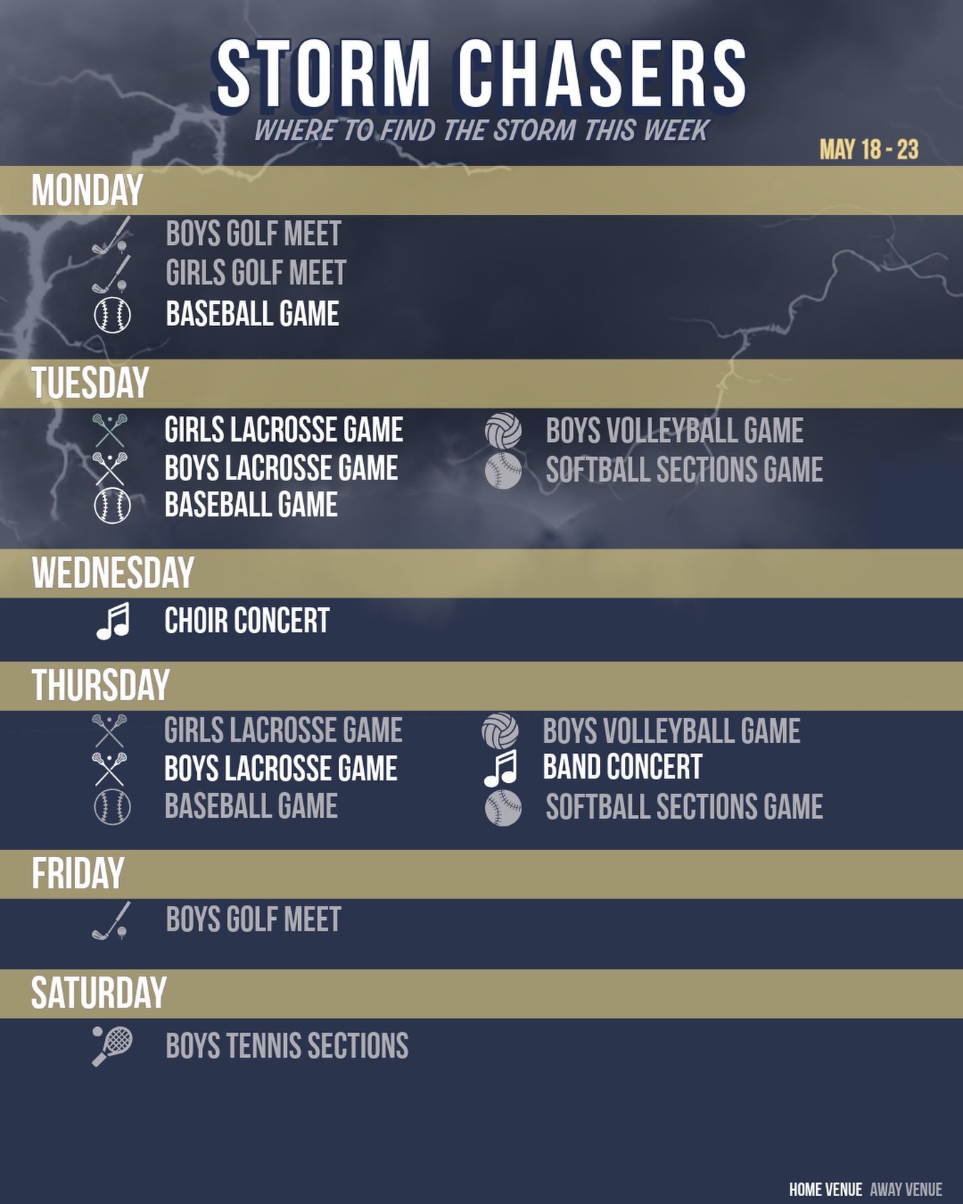 Hey Storm Chasers!
Here&rsquo;s when you can support the Storm this week.