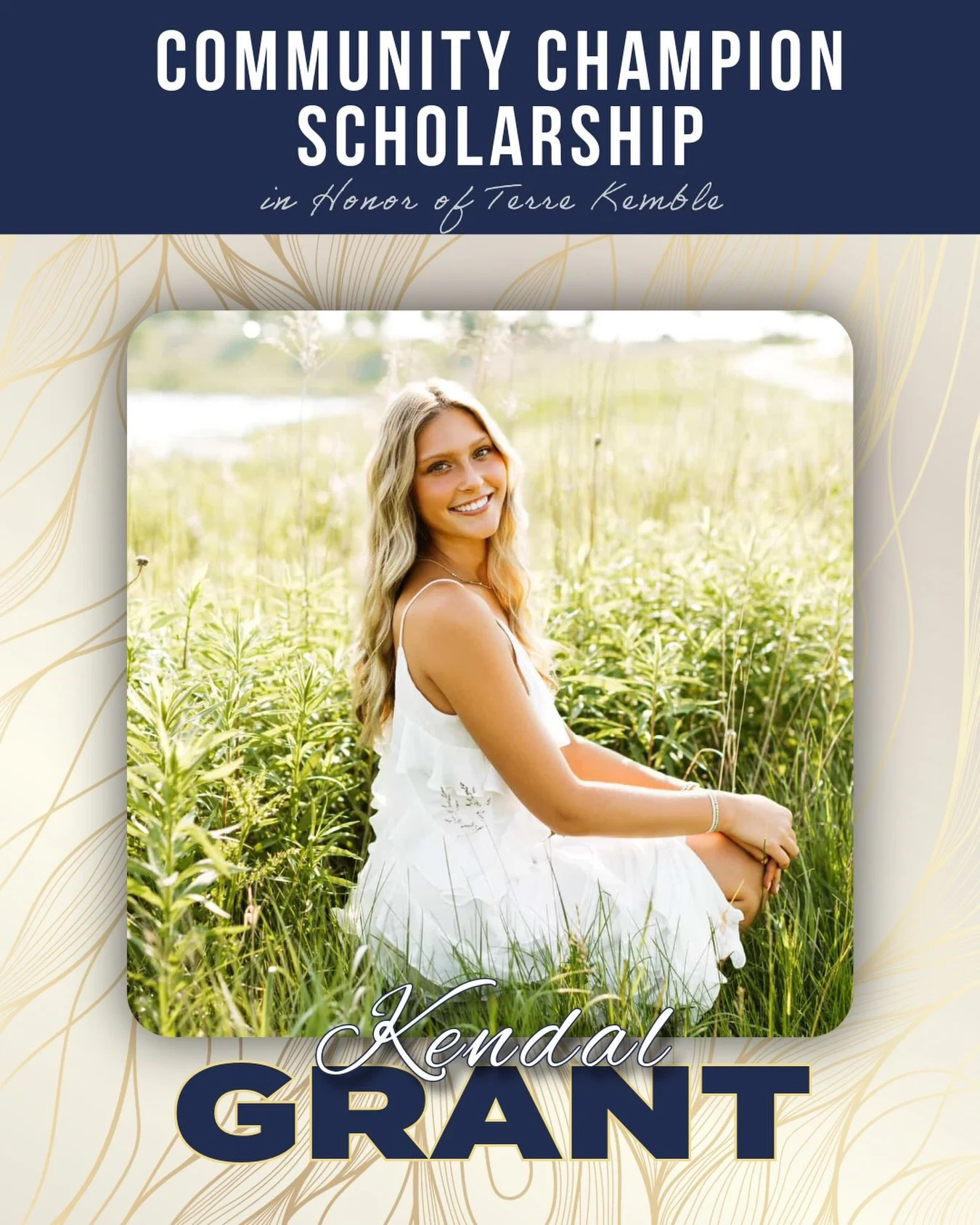 Congratulations to this year&rsquo;s Community Champion Scholarship recipient, Kendal Grant! 

This scholarship was established in honor of Terre Kemble, a longtime supporter of the Chanhassen High School Booster Club, and is awarded to a student who