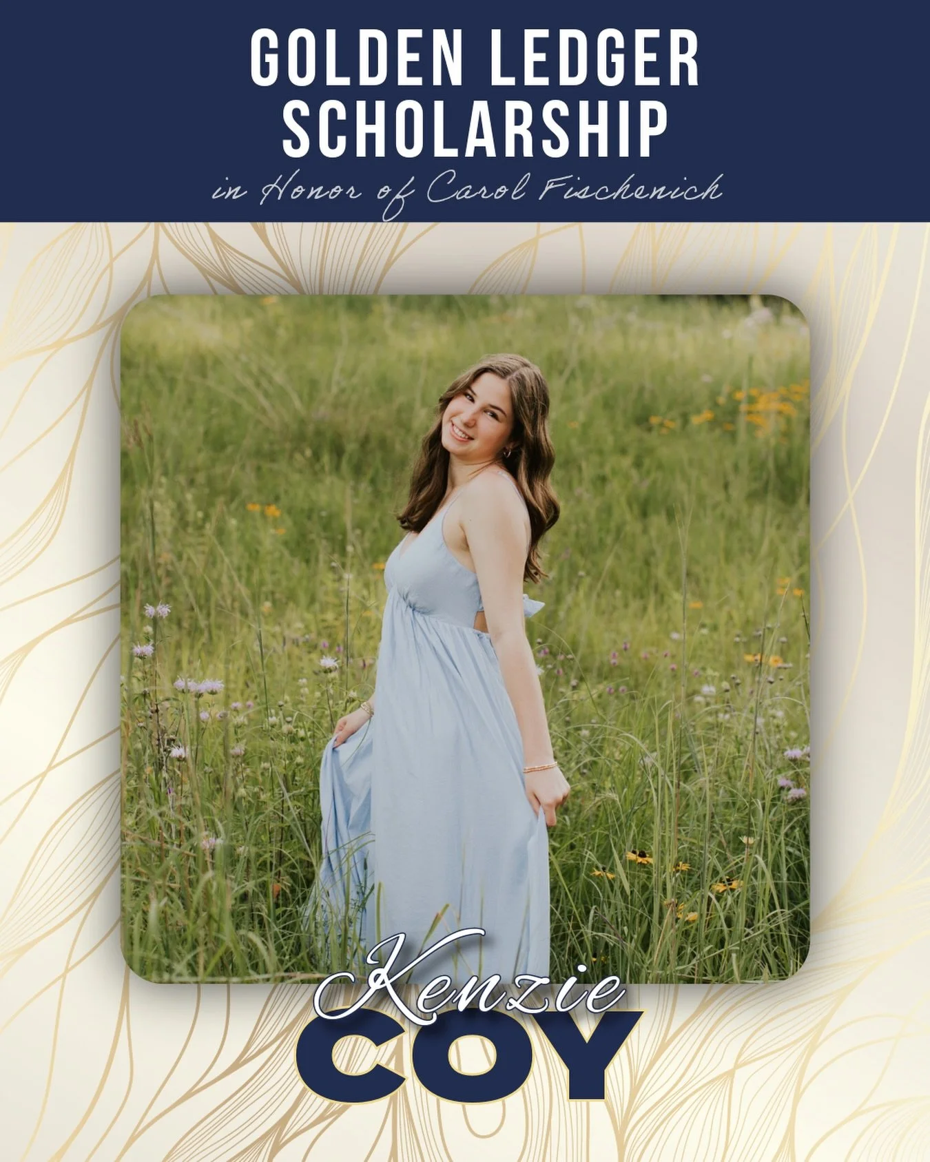 Congratulations to this year&rsquo;s Golden Ledger Scholarship recipient, Kenzie Coy!

This scholarship was established in honor of Carol Fischenich for her many years of dedicated service to the Chanhassen High School Booster Club and her unwavering