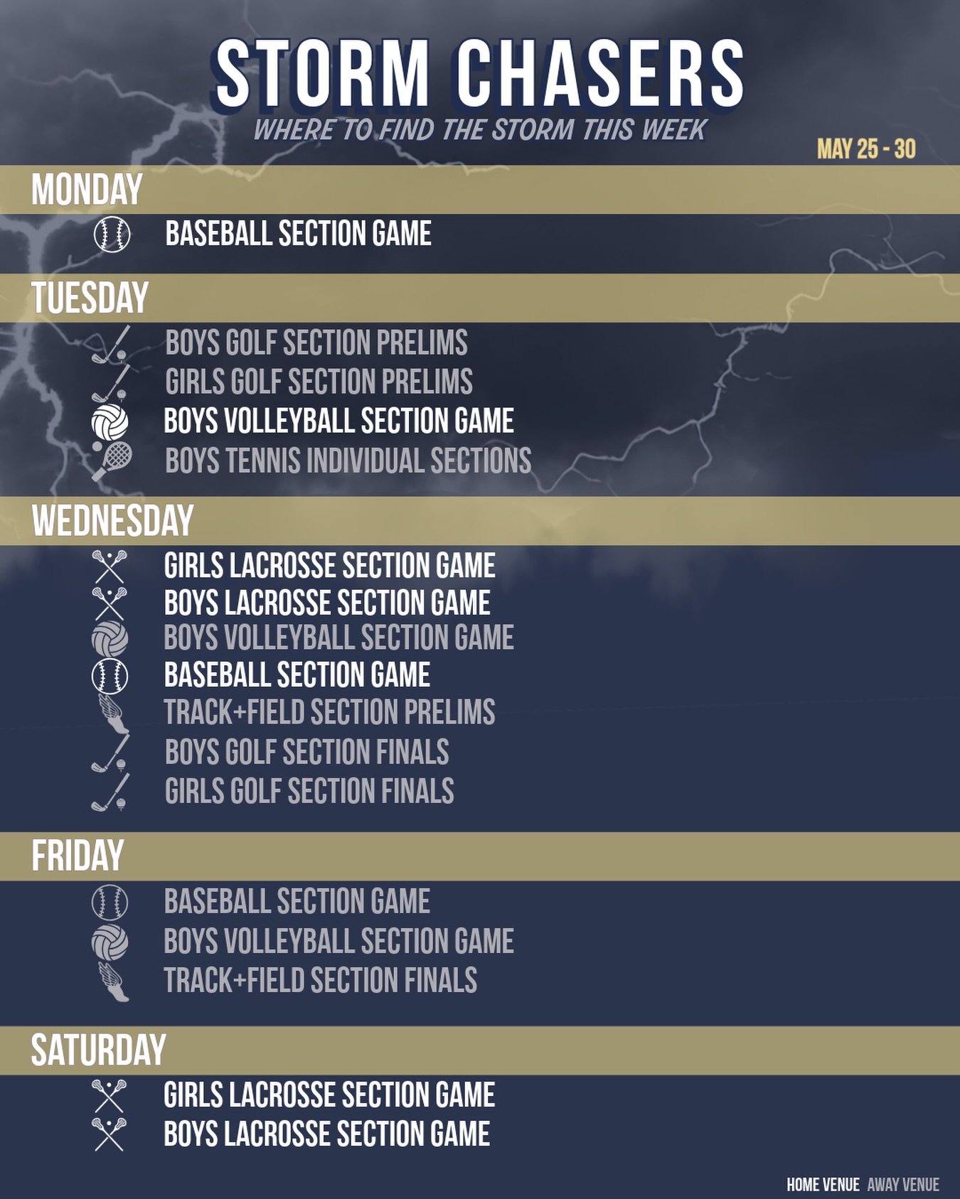 Hey Storm Chasers!
Here&rsquo;s when you can support the Storm this week.