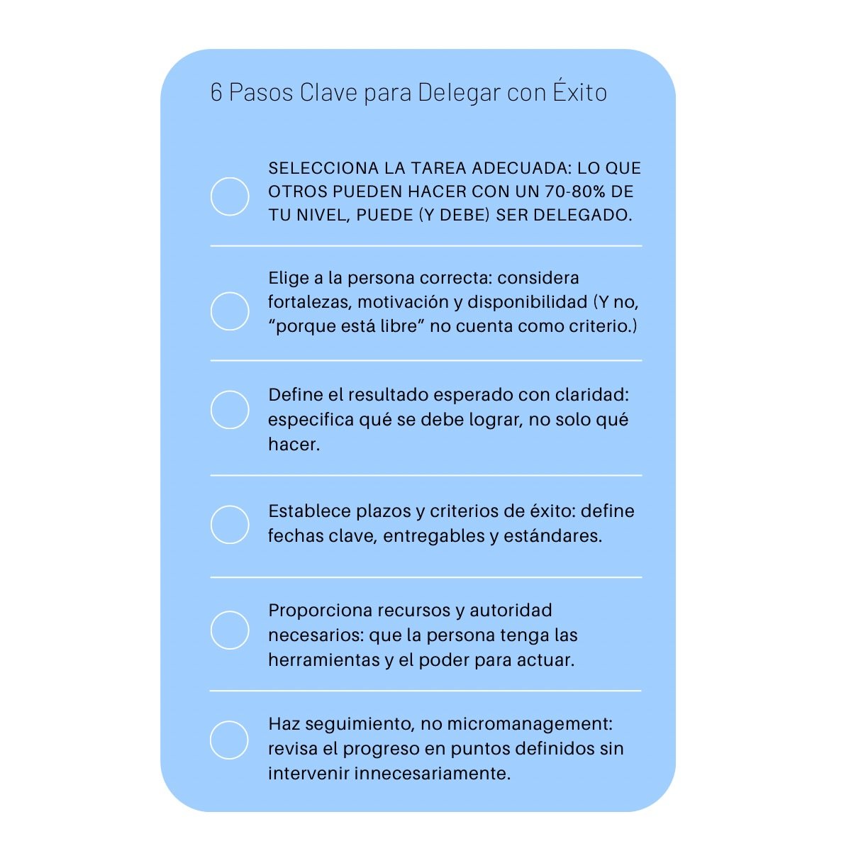 Estos 6 pasos SIMPLES te ayudar&aacute;n a delegar con prop&oacute;sito y no solo delegar por delegar