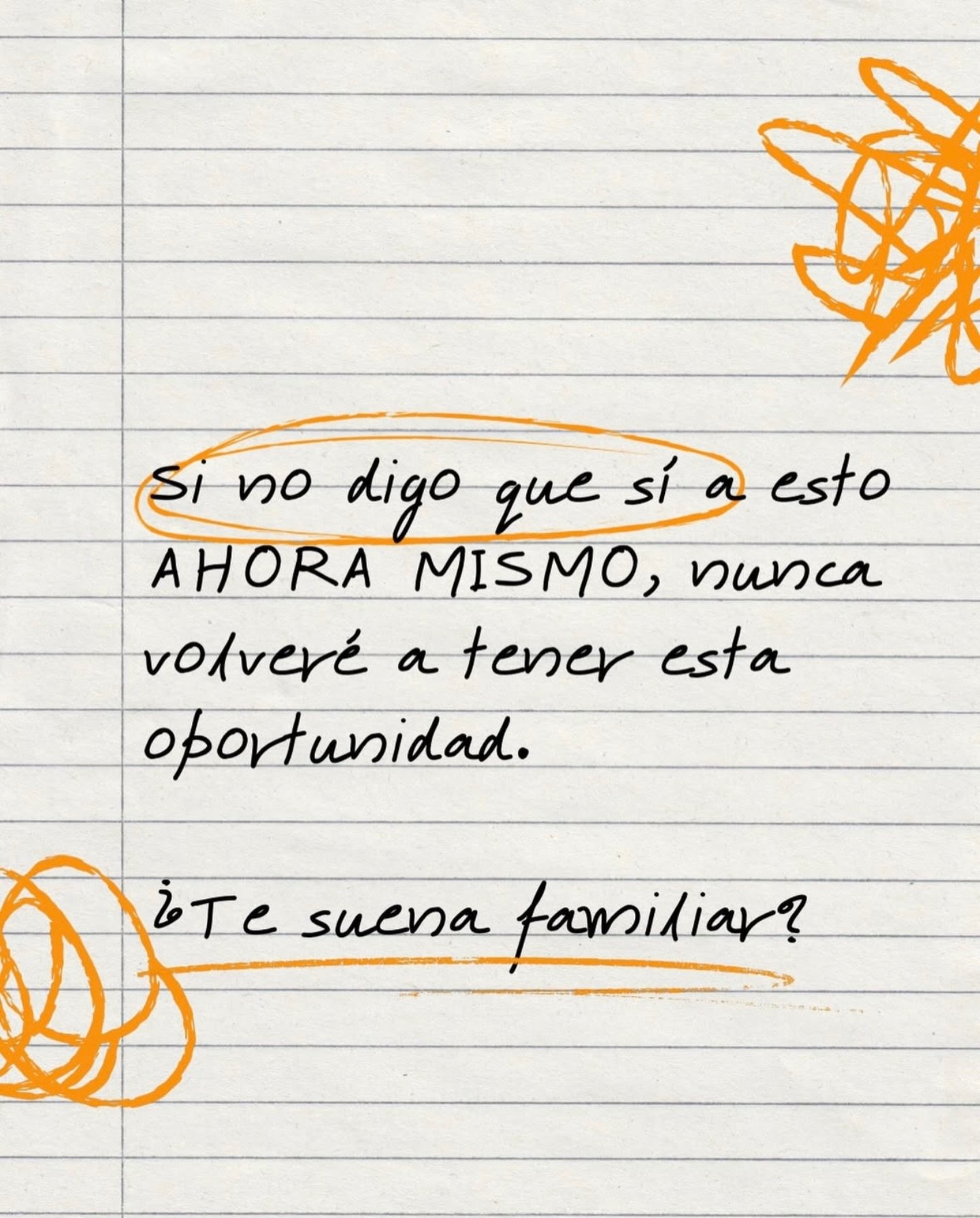 Si no digo que s&iacute; a esto AHORA MISMO, nunca volver&eacute; a tener esta oportunidad.
&iquest;Te suena familiar?

No queremos perder algo que vemos como una oportunidad, as&iacute; que nos apresuramos.

Pero muchas veces, cuando actuamos r&aacu