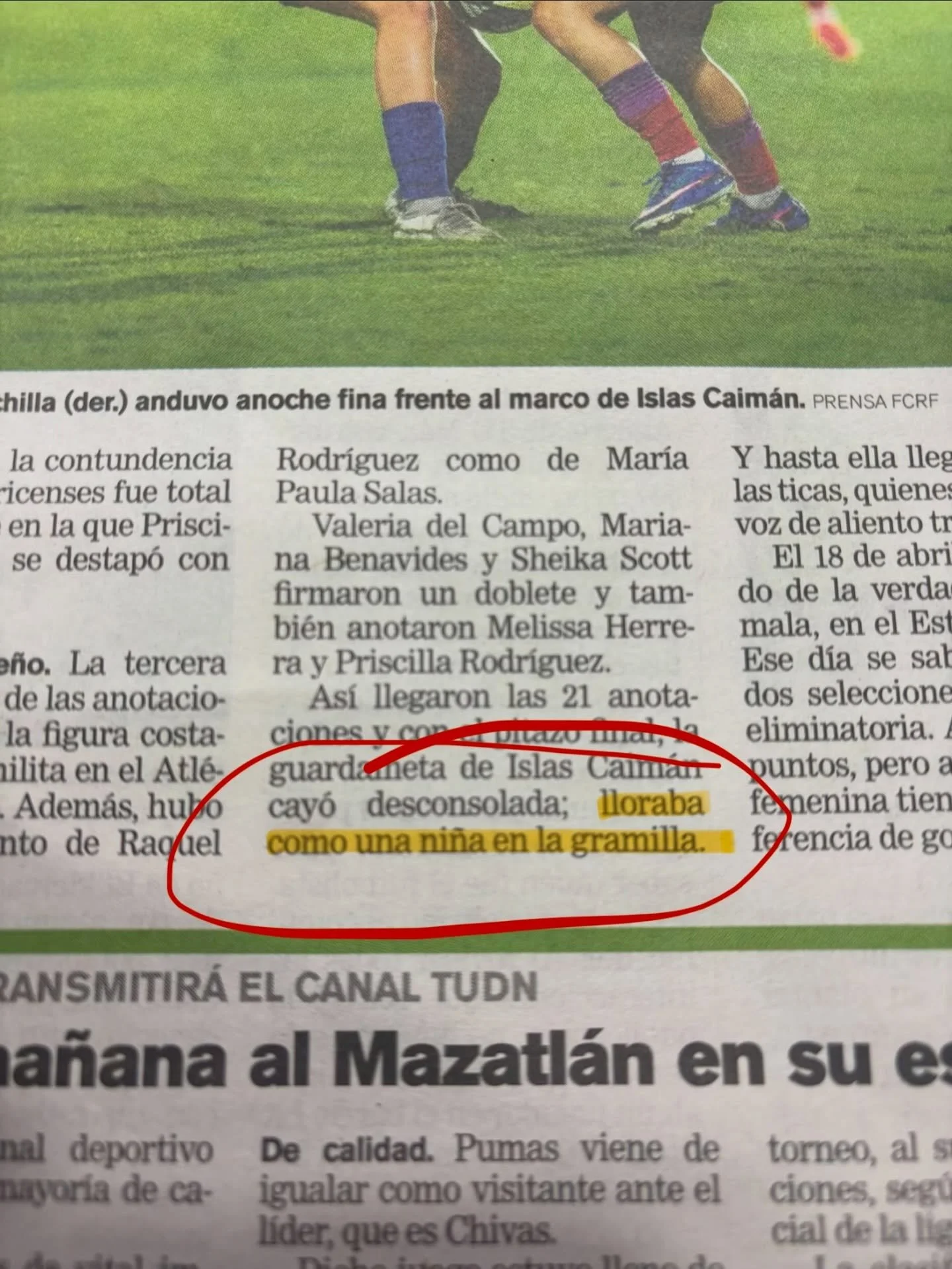 Le&iacute; algo en un peri&oacute;dico esta semana que no pude ignorar.

Una art&iacute;culo deportivo describ&iacute;a a una jugadora que lloraba despu&eacute;s de perder un partido importante con esta frase:
&ldquo;Lloraba como una ni&ntilde;a en l