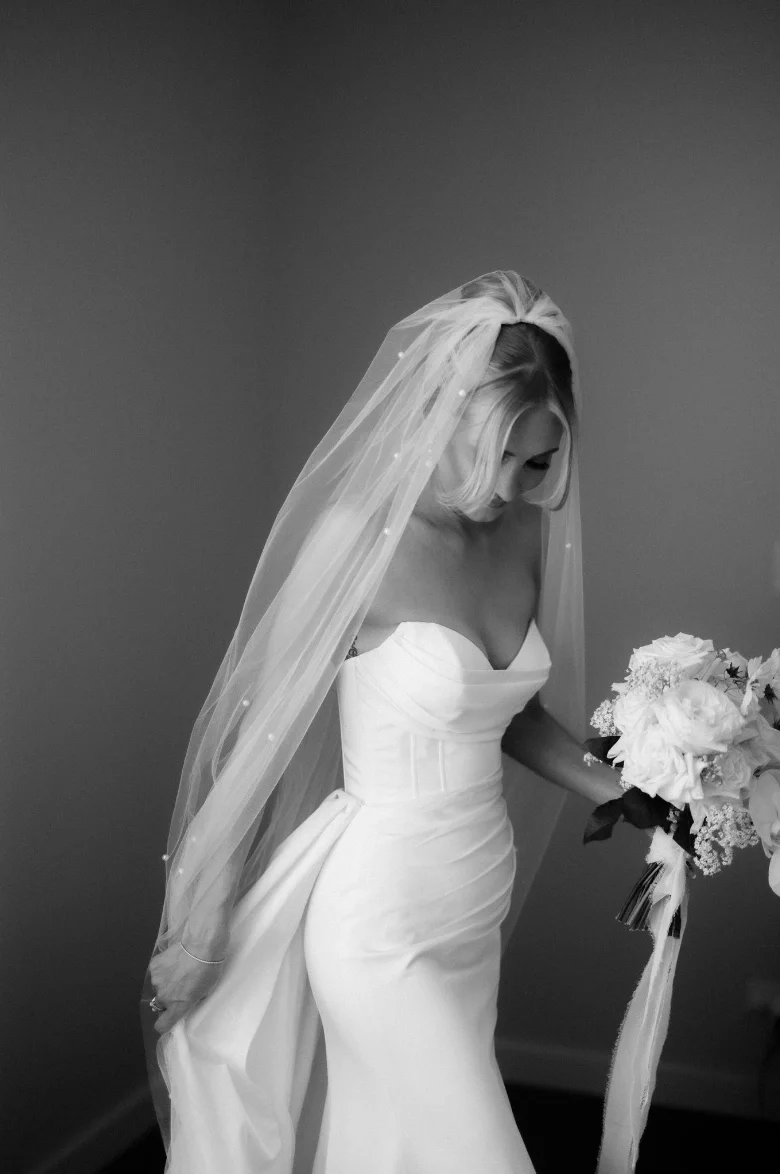 Charlie Pearl Veil – Luxury Hand-Embroidered Bridal Veil