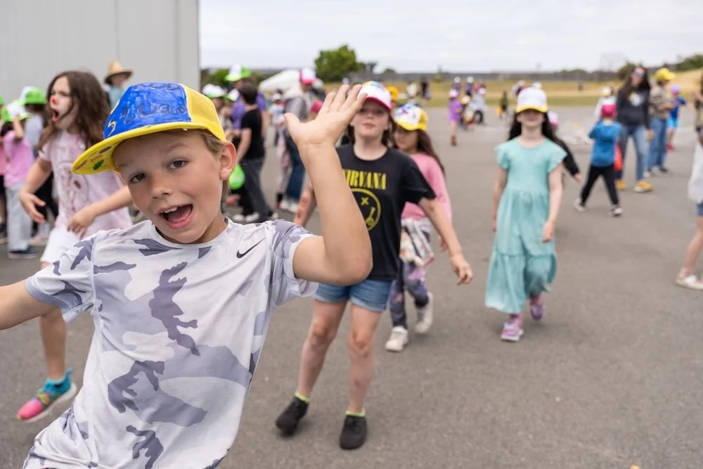 Kids running at field day