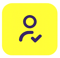 Snapchat ghost logo with a yellow background.