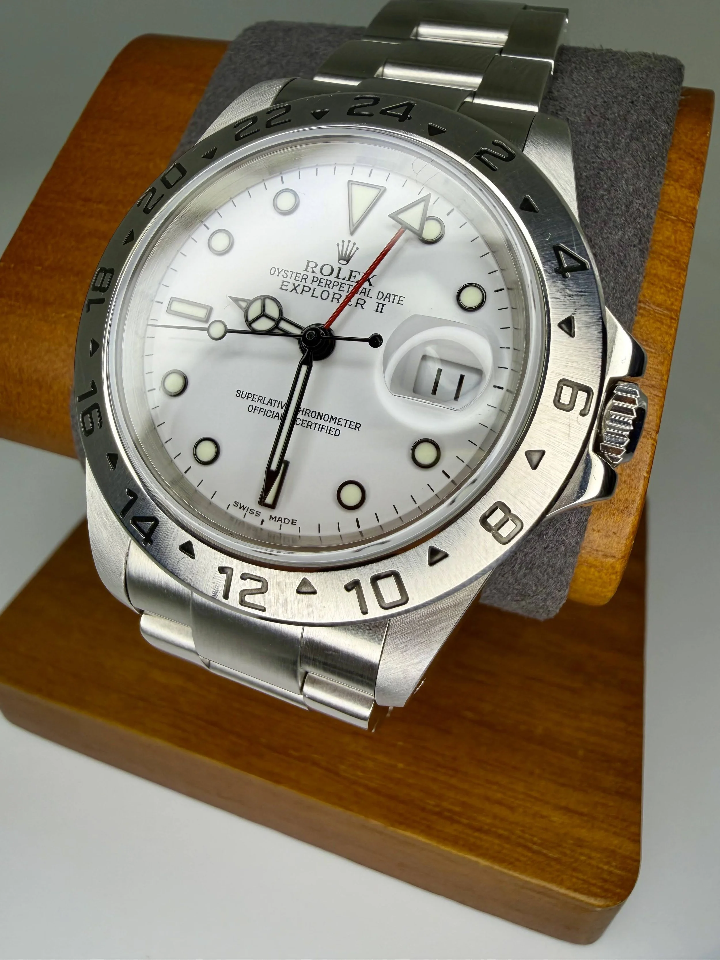 2002 Rolex Explorer II 16570 Polar White Dial Full Set 40mm