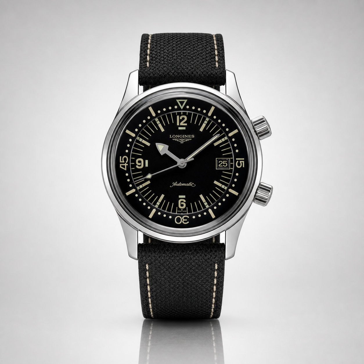 2022 Longines L3.374.4.50.0 Legend Diver 36mm Black Dial Full Set