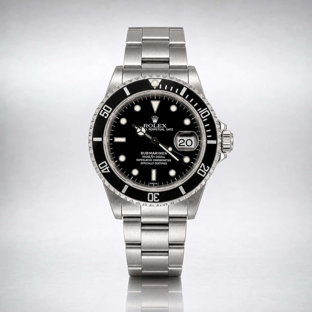 1999 Rolex 16610 Submariner Date Swiss Only Dial Box & Booklet