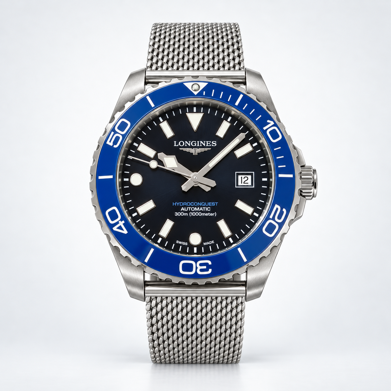2026 Longines HydroConquest 42mm Black Dial / Blue Ceramic Bezel L3.788.4.90.6