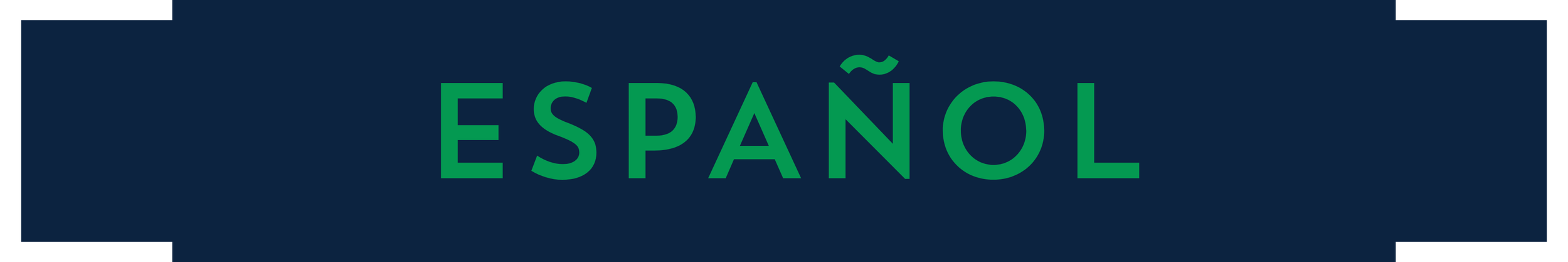 Graphic with green text saying 'ESPAÑOL' on a dark background.