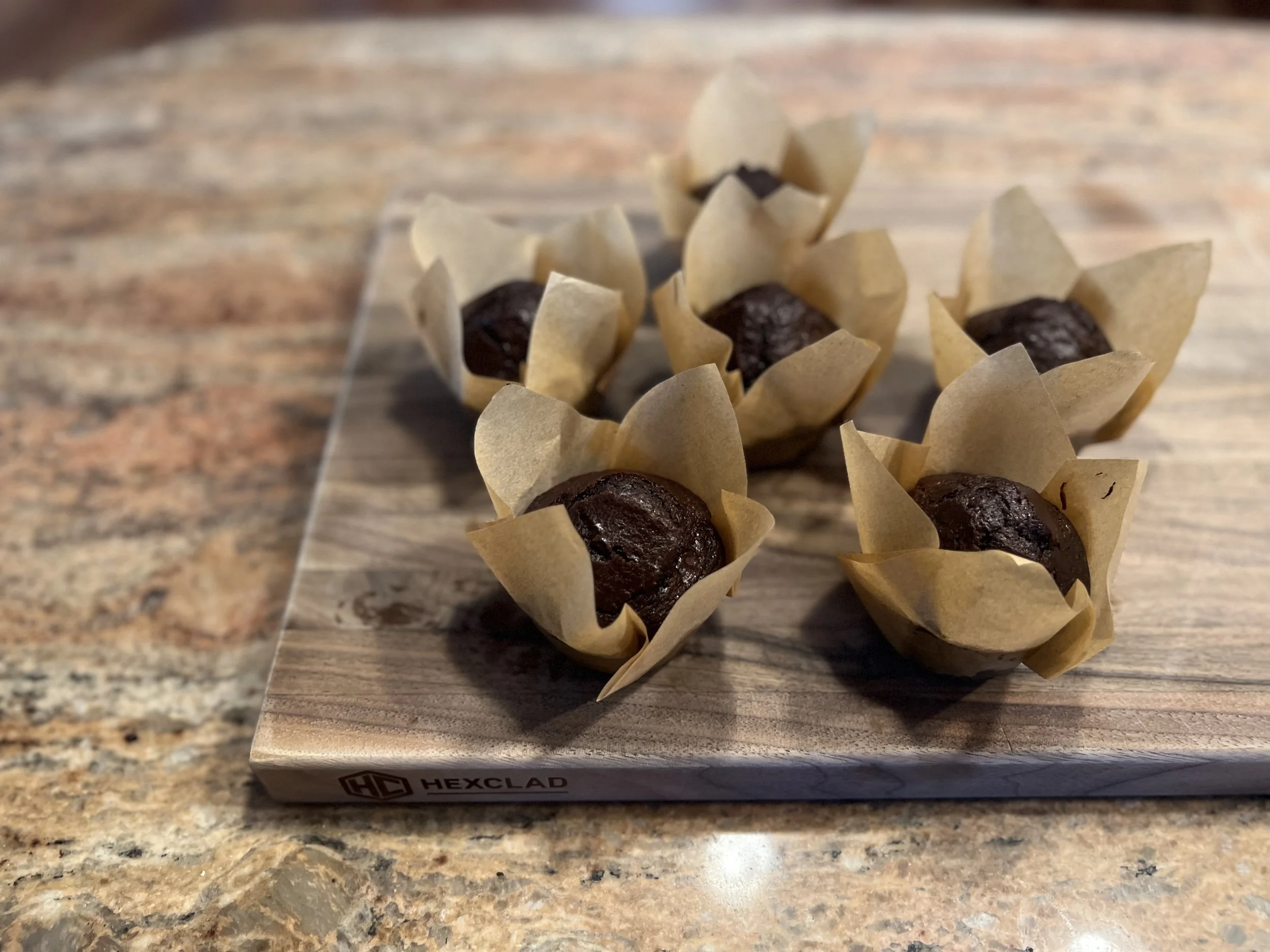 Double Chocolate Chip Sourdough Muffins
