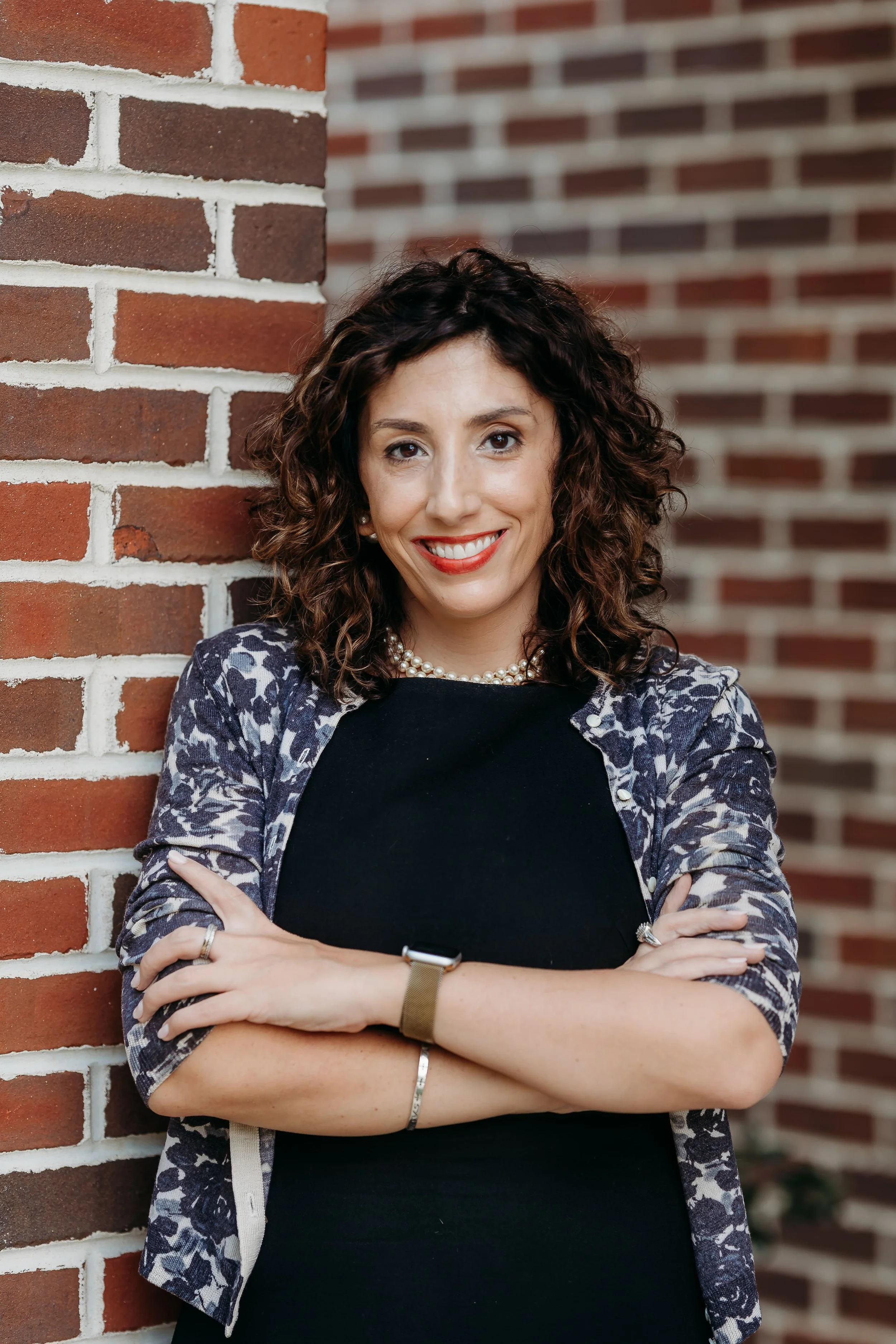 outdoor professional headshot with brick background in Tallahassee, Florida