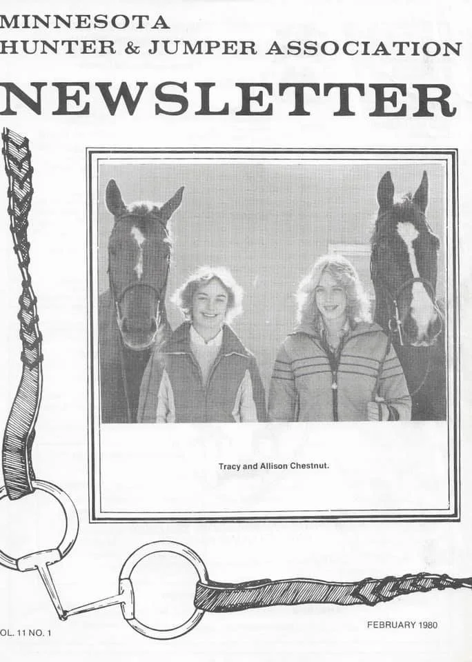 The Chestnuts Sisters with their horses in the 1980s