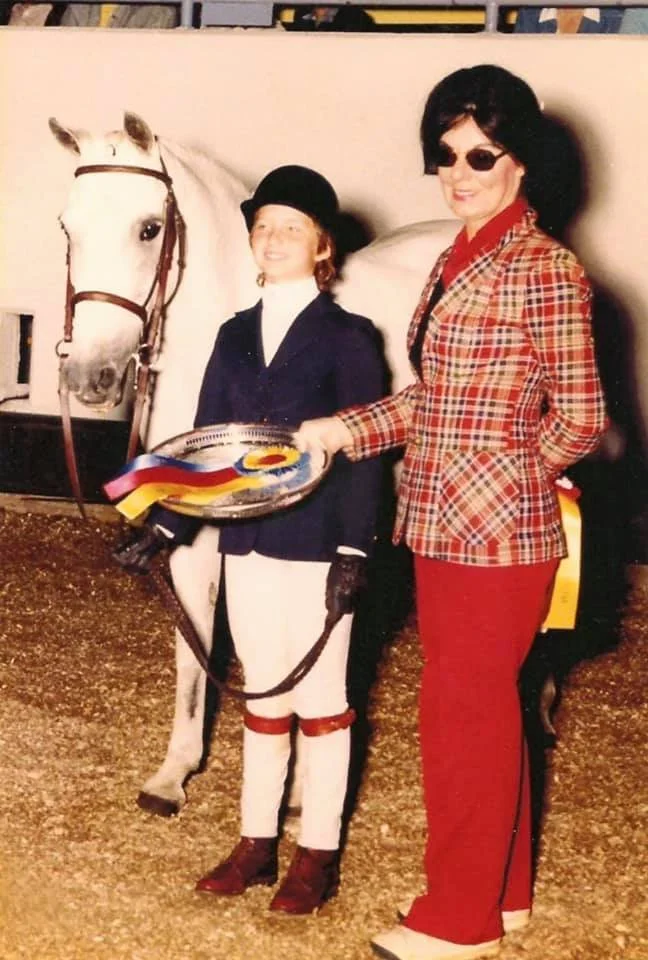 Heather Parish riding Fair to Snowbird in 1984