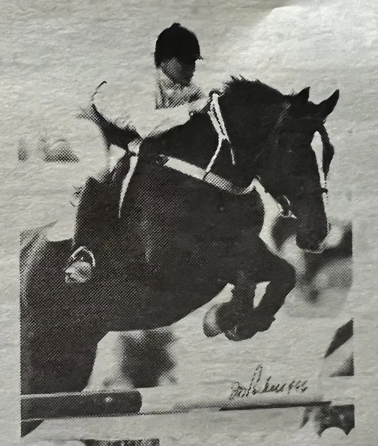 Sue Kyllonen riding Leatherdale Farm’s William in the 1970s