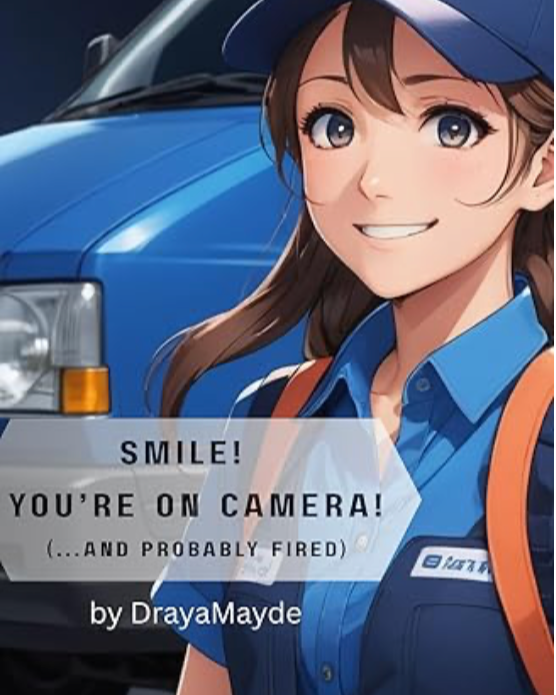 An animated female character wearing a blue cap and uniform, smiling. She is standing in front of a blue vehicle, with a backpack.