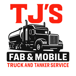 Logo for TFL's FAB & Mobile service featuring a black semi-truck with white outlines, and red and purple text.