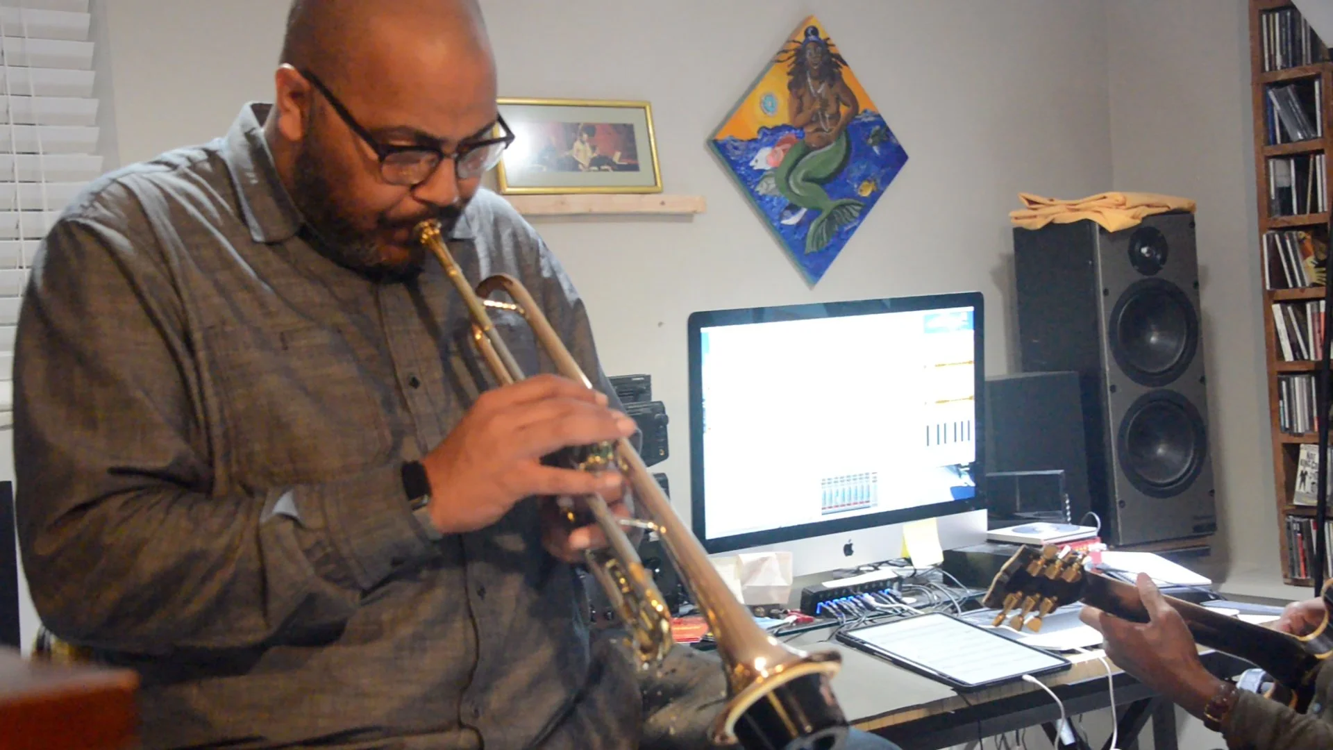 Leon Q. Allen - practice session at home studio.