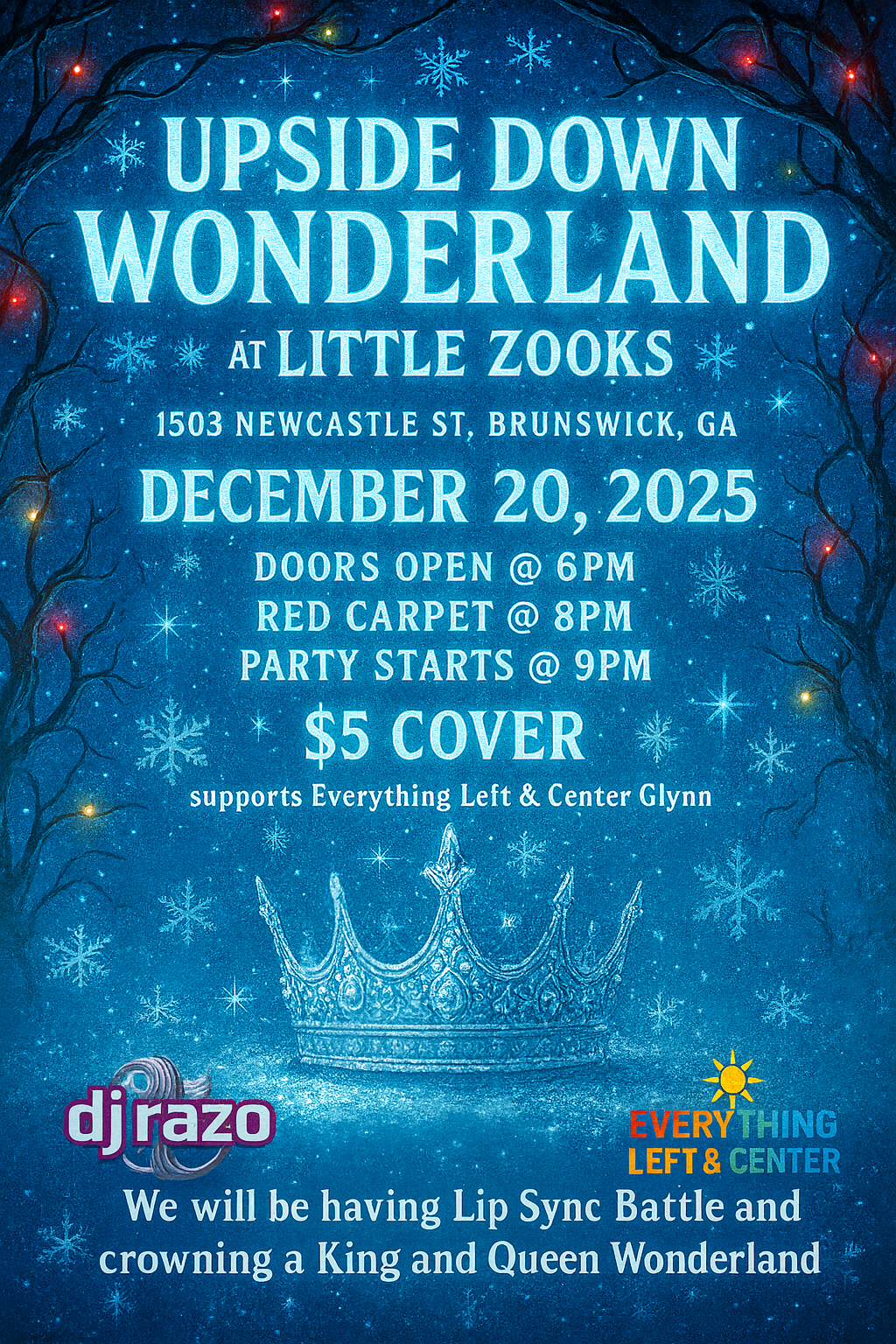 December 20 — Upside Down Wonderland at Little Zooks DJ Razo