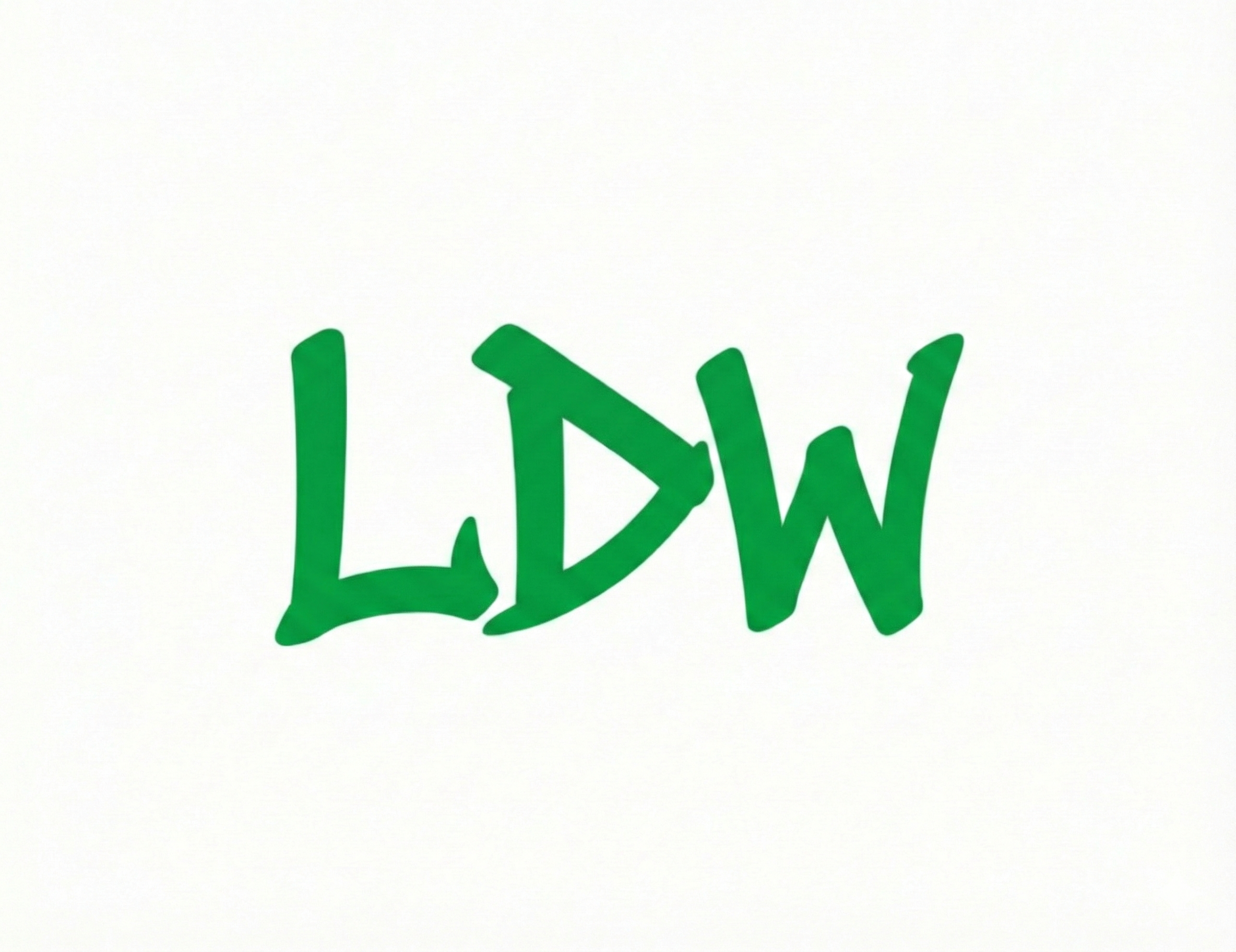 Part of a white sign with green handwritten text reading "LEW" or "LEW".