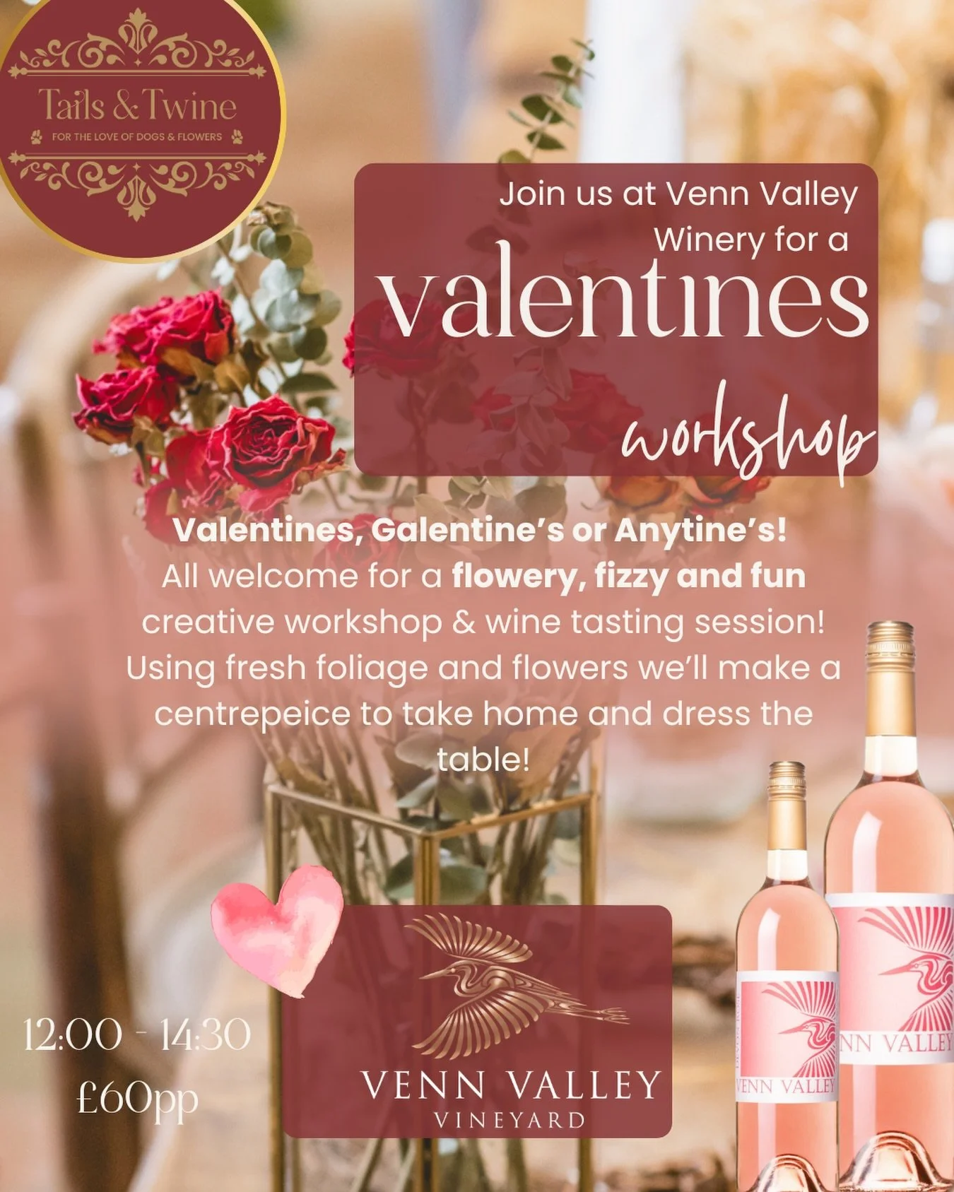 Fizz, flowers &amp; fun 🌸🥂❤️

I&rsquo;m hosting a relaxed Valentine&rsquo;s,Galentine&rsquo;s &amp; Anytine&rsquo;s floral workshop at the beautiful @vennvalleyvineyard on 14th February and you&rsquo;re invited.

Whether you&rsquo;re coupled up, fl