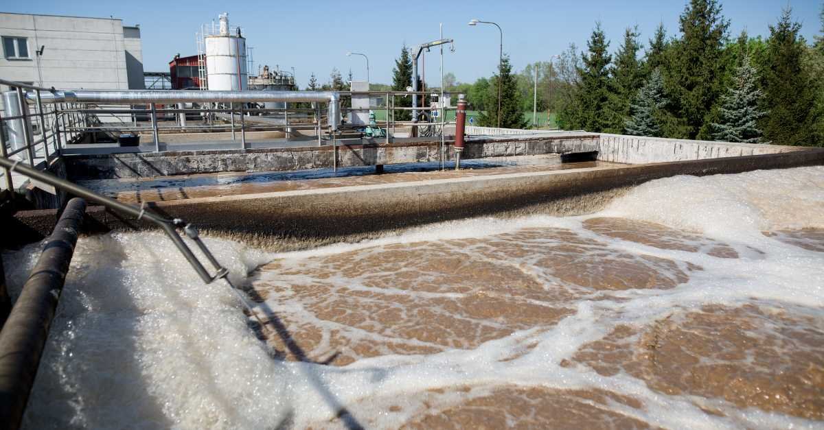 water storage at wastewater plant 
