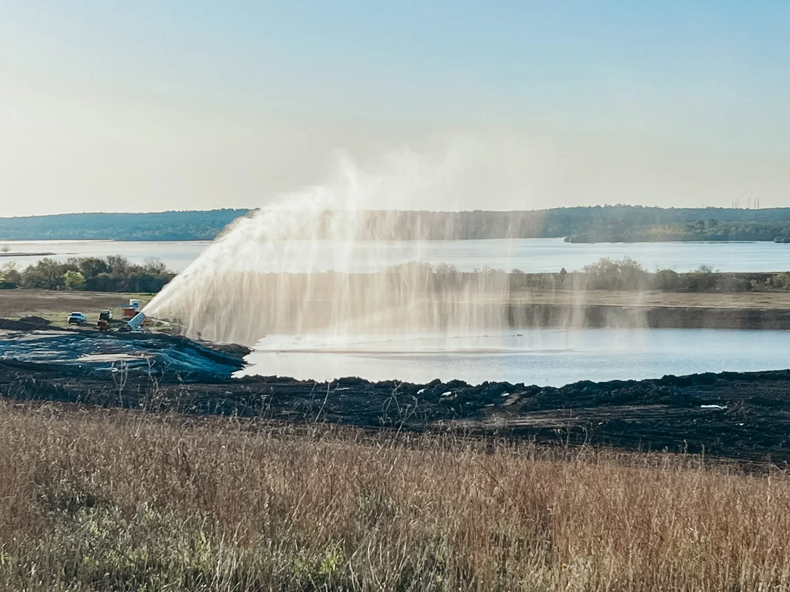 XPEL water evaporators in a coal ash pond