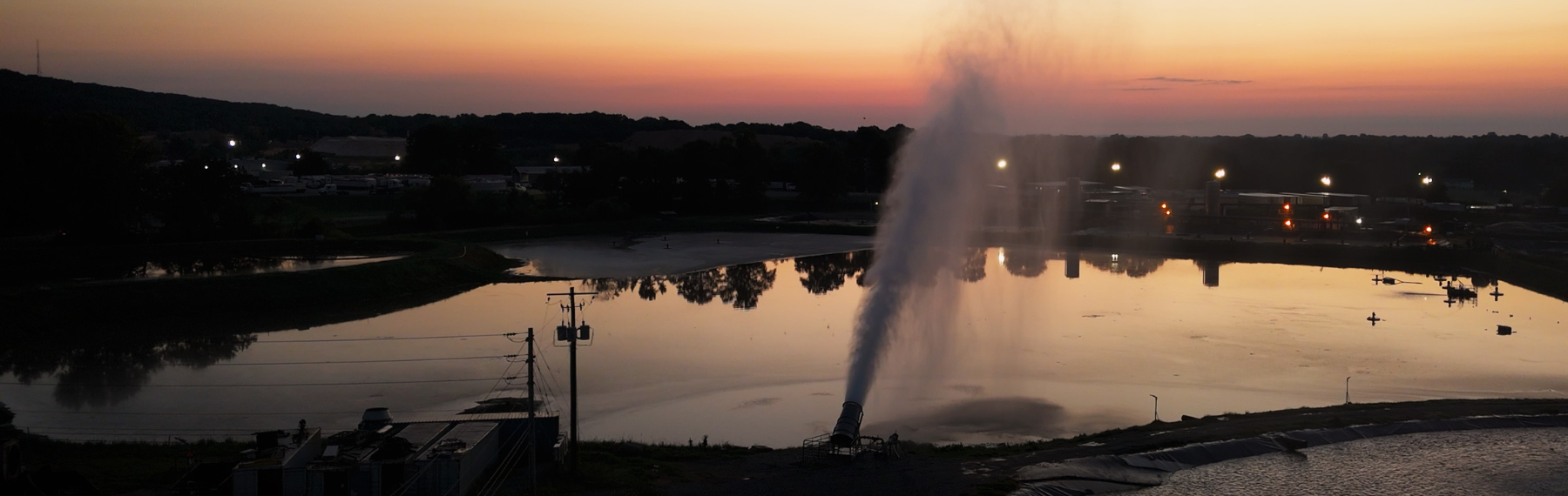 Water evaporation system in a tailings pond