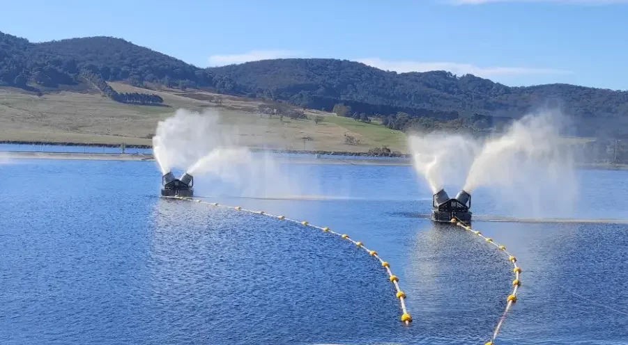 XPEL floating water evaporators in a Maranoa waste processing facility