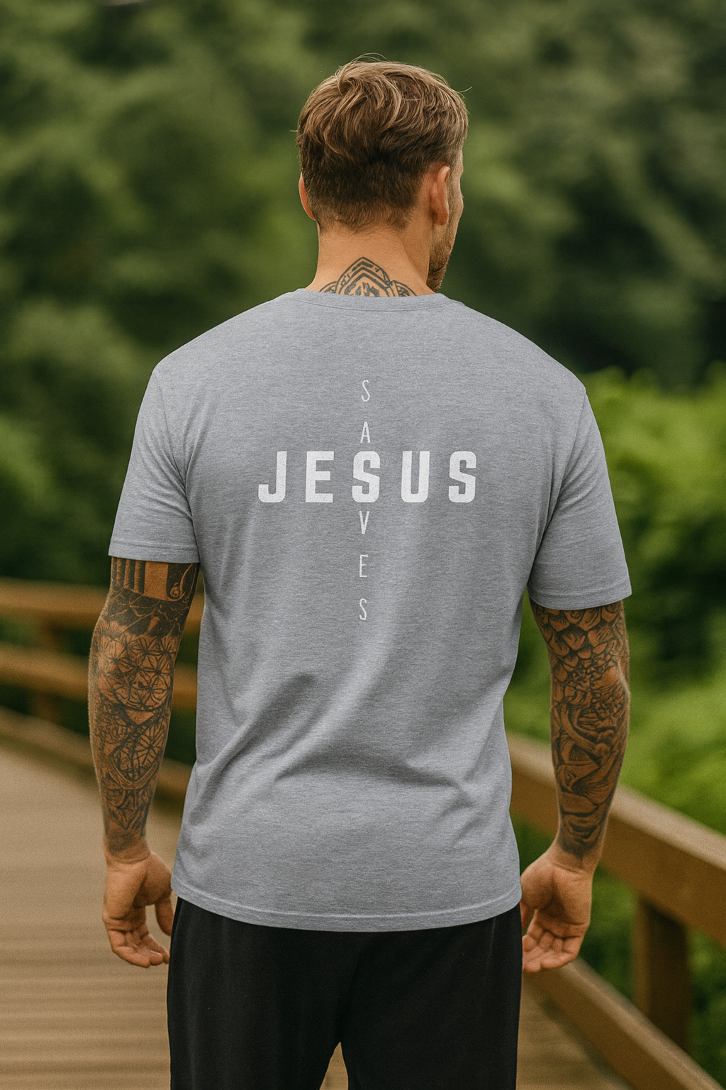 Men's-"JESUS SAVES" short sleeve T-shirt